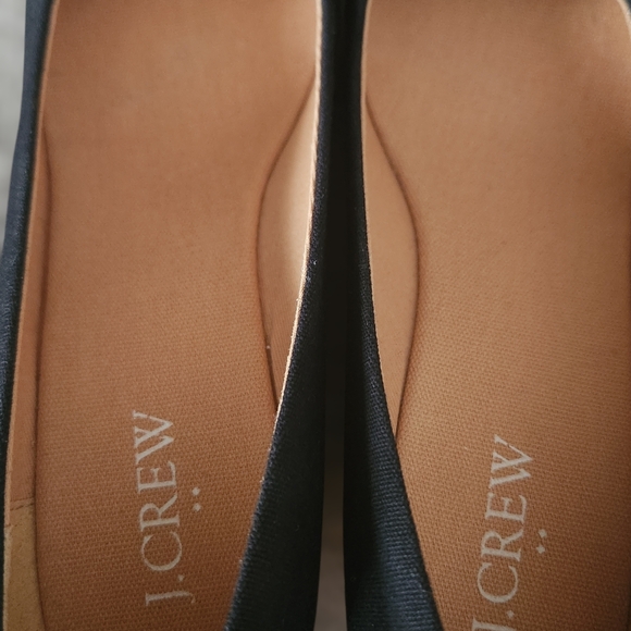 J. Crew Black and Cream Wedge Espadrilles Size 6.5 - Picture 3 of 6